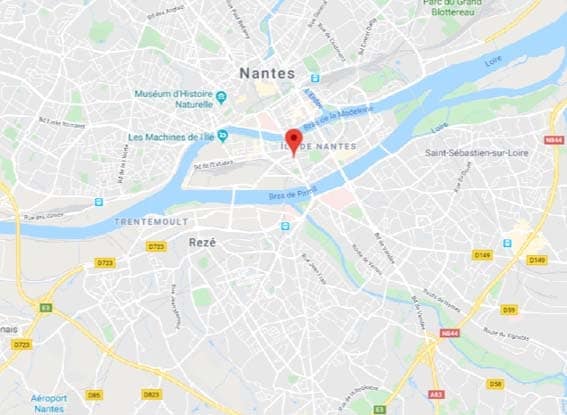 carte île de Nantes programme immobilier neuf à Nantes