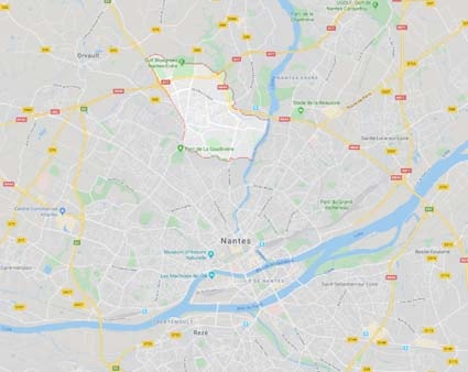 carte quartier Eraudière Nantes