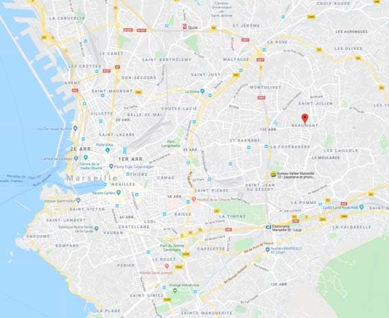 carte Marseille, 12e arrondissement Beaumont