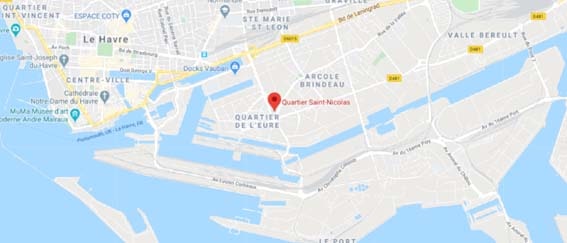 plan quartier Saint Nicolas Le Havre Carrère promoteur appartement neuf Kubic